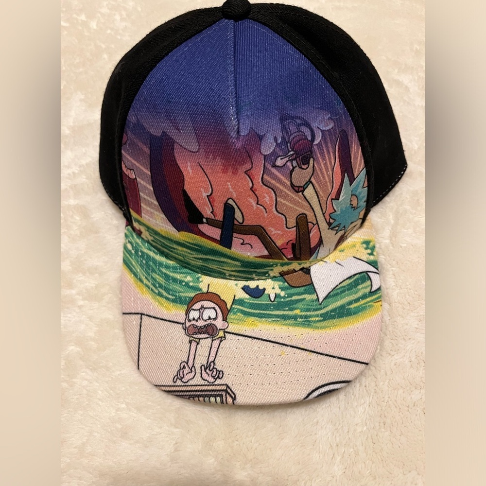 Rick and Morty Portal Snapback Hat Cap Curved Bioworld Adult Unisex - NWOT